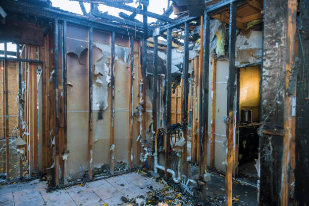 Professional Fire Damage Restoration technician working in Johnson Lane, NV